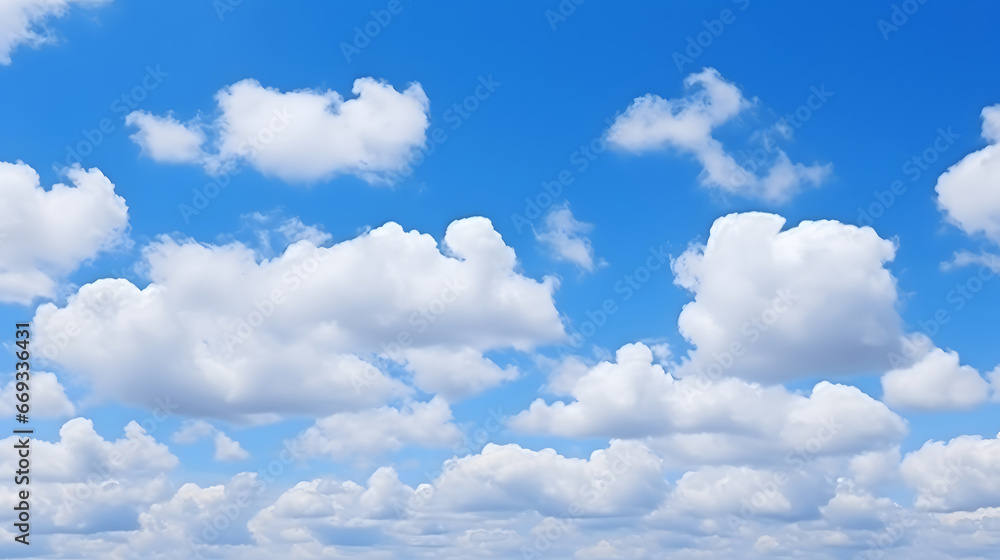 blue sky with clouds, Beatiful sky with comolus clouds