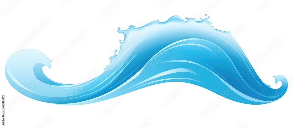 Light blue water wave logo created by man