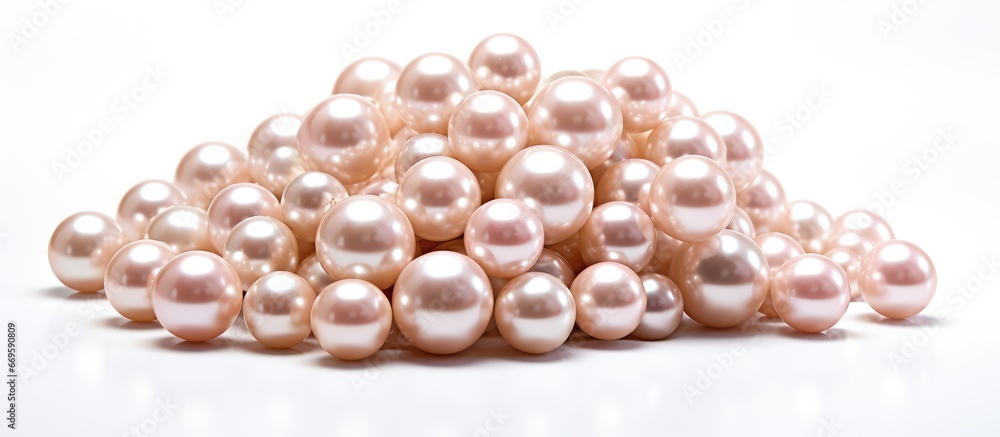 Pearls on a white surface