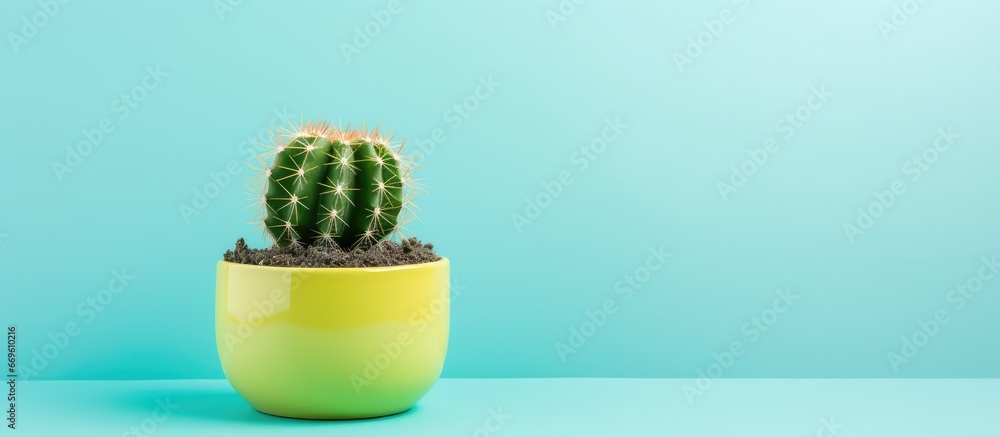 Mini potted cactus green