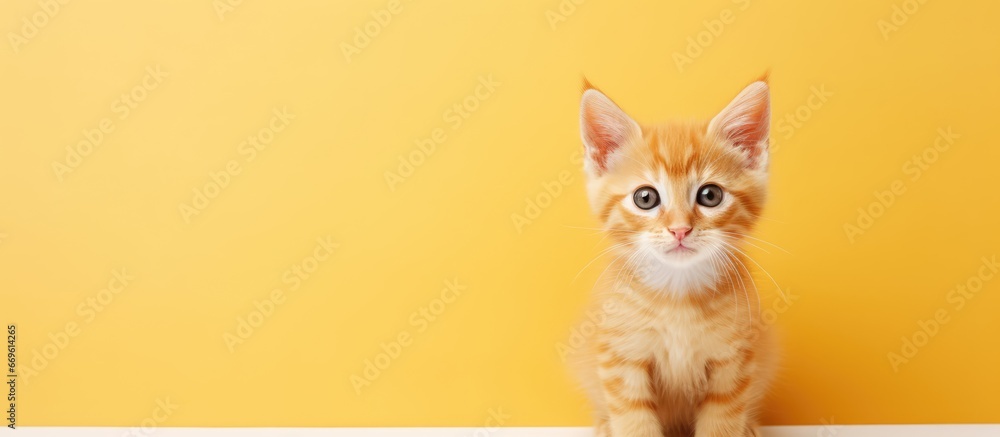 Adorable cat portrait with a kitten