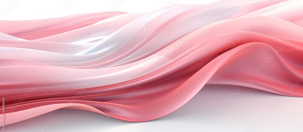 Lovely pink fabric elegantly arranged on the table creating decorative waves with silk and chiffon