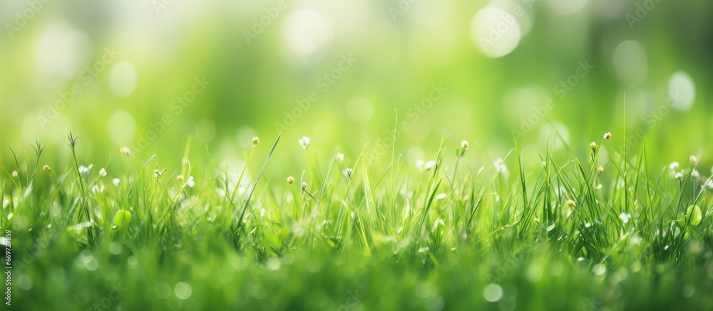 Lush green garden with blurred backdrop