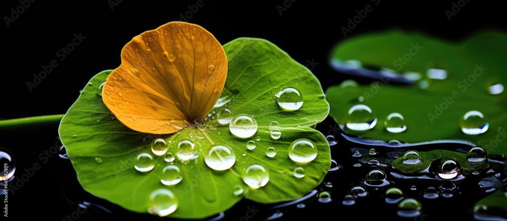 Water on a Nasturtium leaf