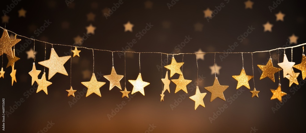 Golden holiday star decor