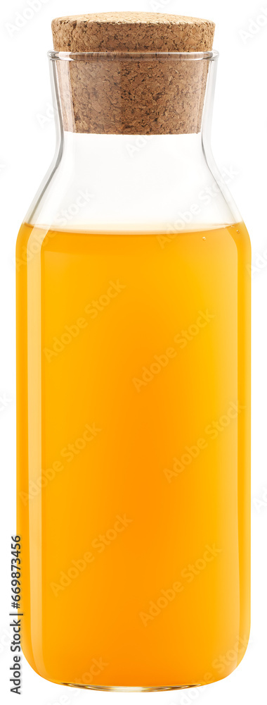 Bottle of fresh orange juice isolated