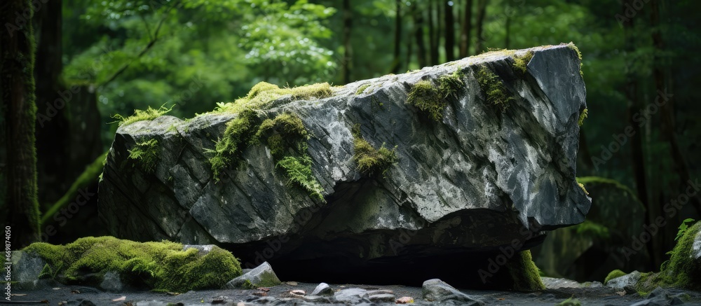 Rock with a rectangular form in the environment