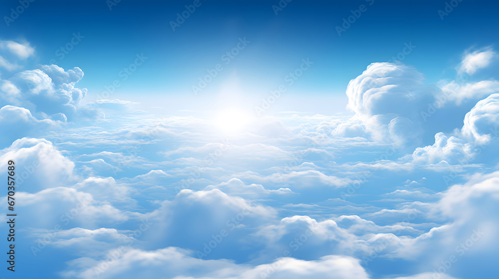 blue sky with clouds, Beatiful sky with comolus clouds