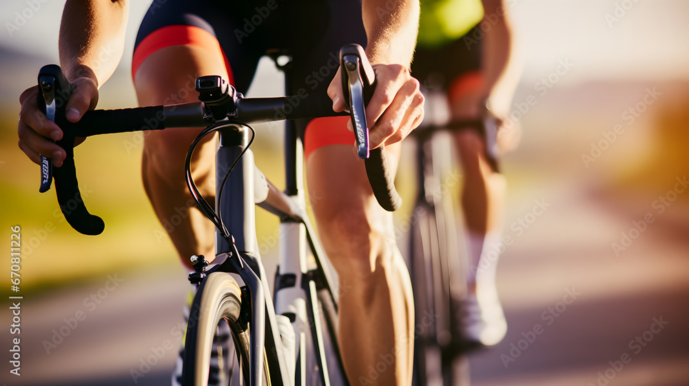 person riding a bicycle, Racing cyclists crop of bicycle, sport bicycle