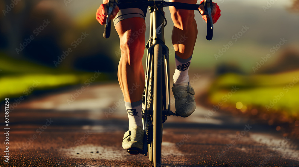 person riding a bicycle, Racing cyclists crop of bicycle, sport bicycle