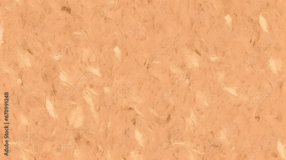 Seamless compressed wood particle board background texture. Tileable light brown pressed redwood, pine or oak fiberboard, plywood or OSB Oriented strand board backdrop pattern