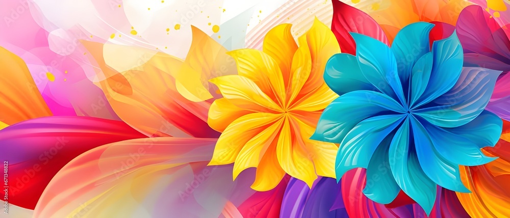 colorful flowers on a white background