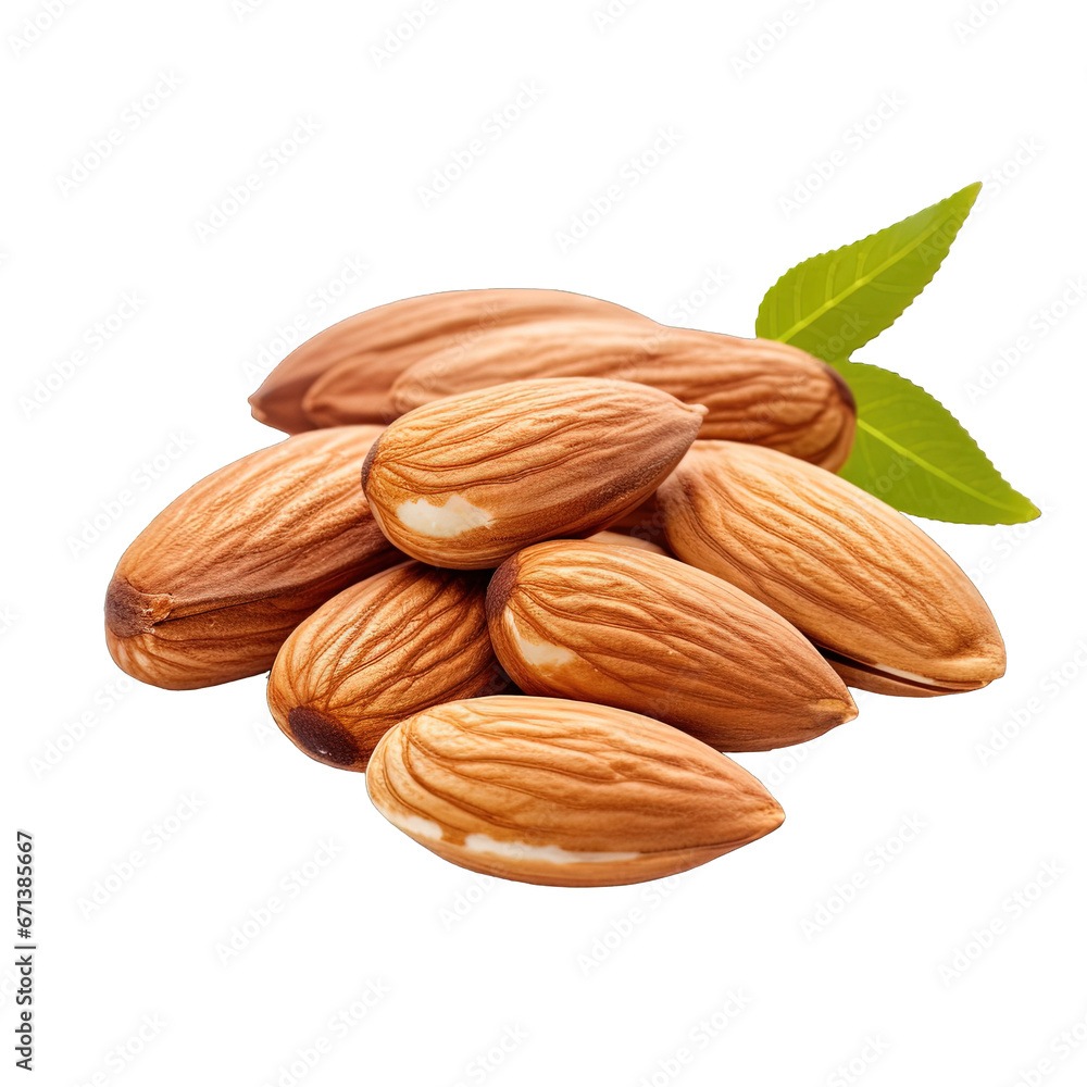 almonds isolated