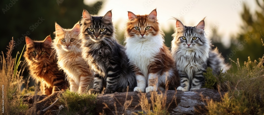 Free roaming cats in natural settings without restrictions on reproduction or ownership