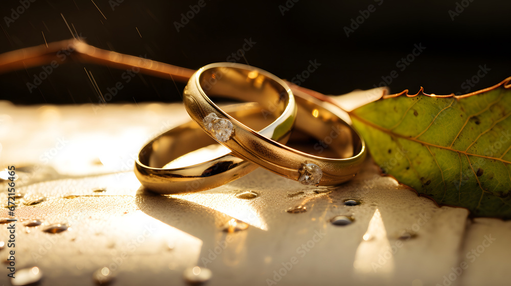 wedding rings on the pillow