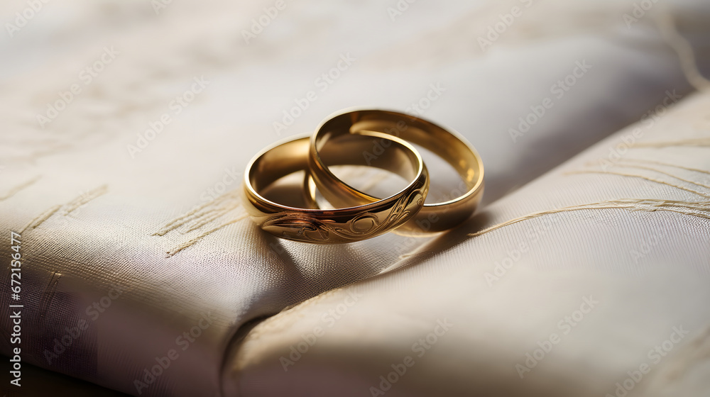 wedding rings on the pillow