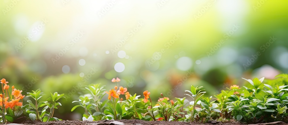 Blurry abstract backdrop of a garden