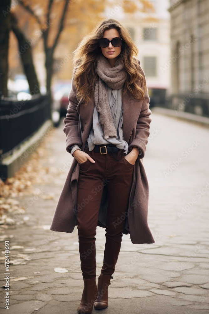 fashion winter outfits in brown colors