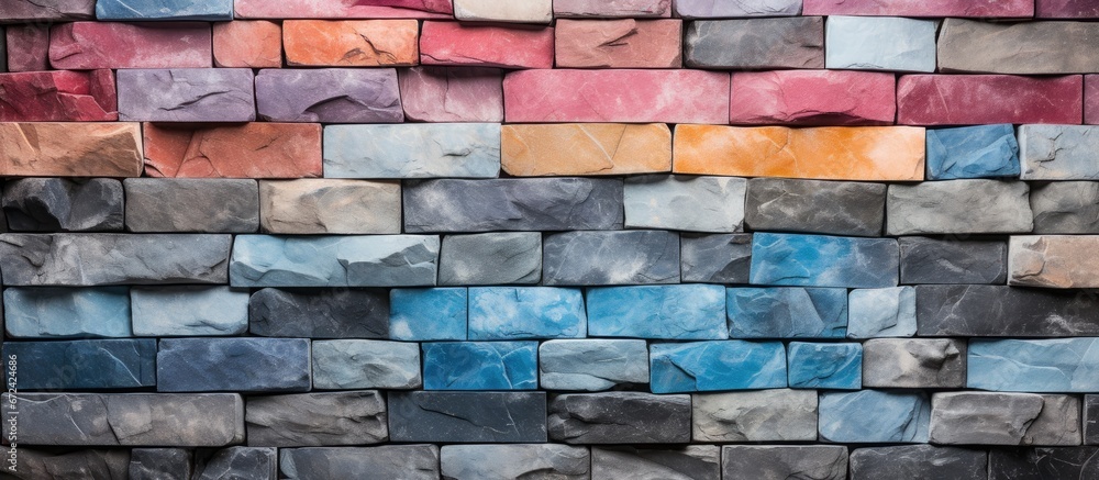 Background of a stone wall adorned with vibrant and stunning colors