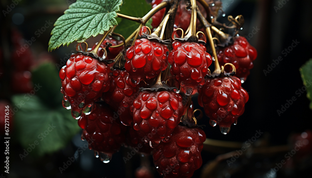 Freshness of nature ripe berry, healthy eating, organic summer food generated by AI