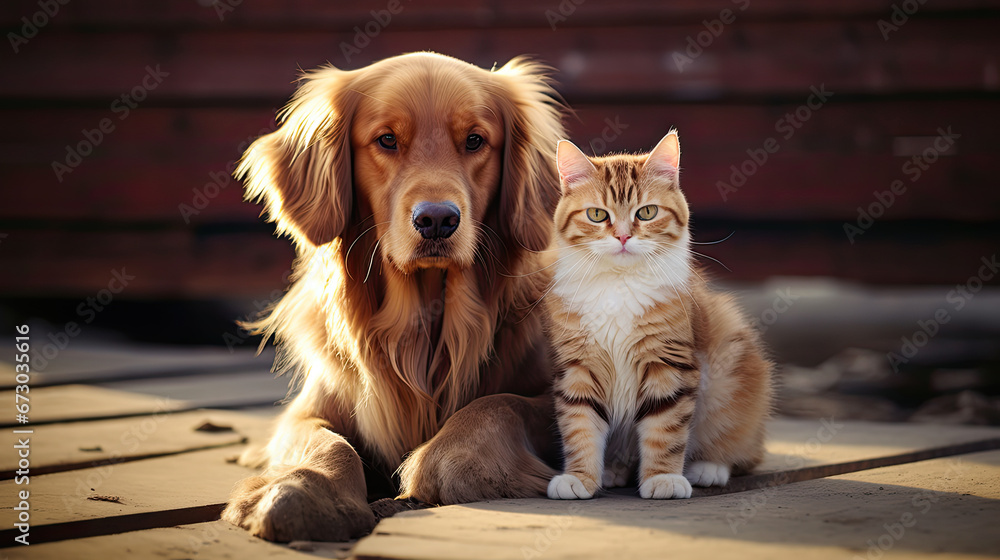 portrait of a dog an cat friend