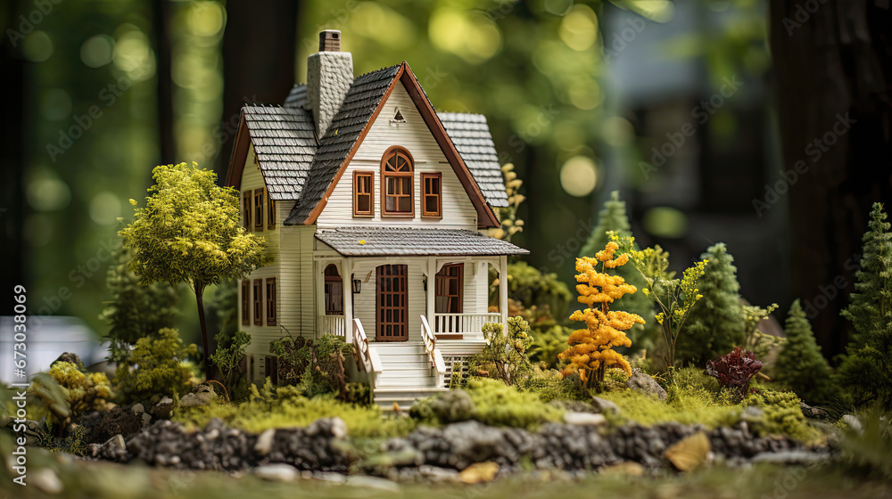 Miniature real estate house for sale