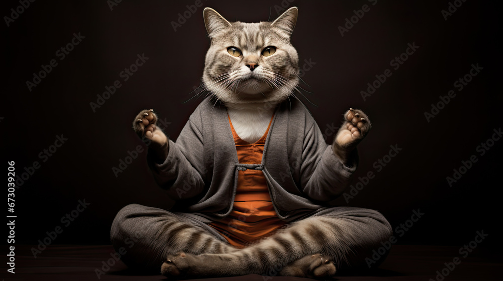 yoga Kitty,  A cat striking a hilarious yoga pose