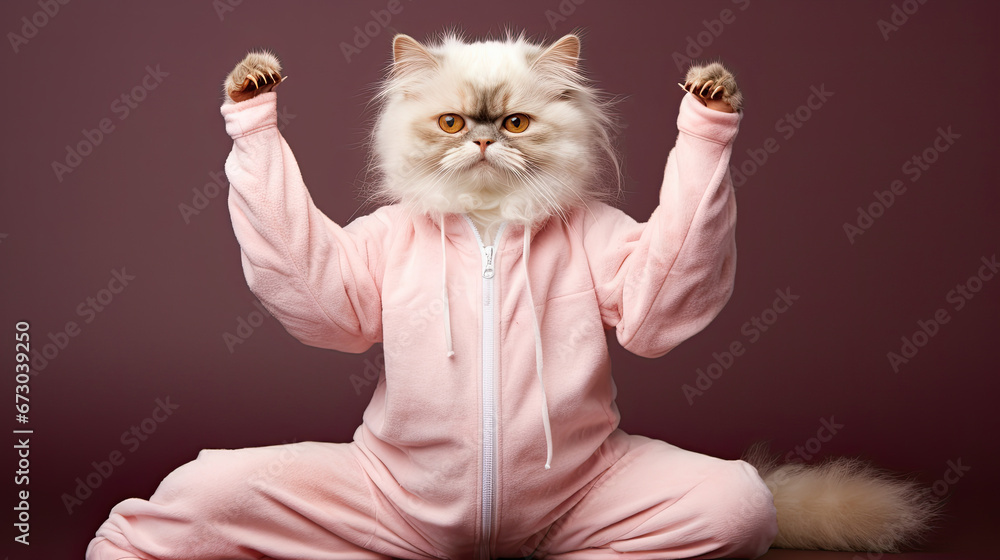 yoga Kitty,  A cat striking a hilarious yoga pose