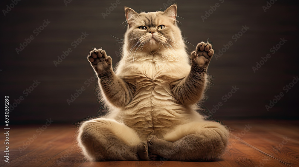 yoga Kitty,  A cat striking a hilarious yoga pose