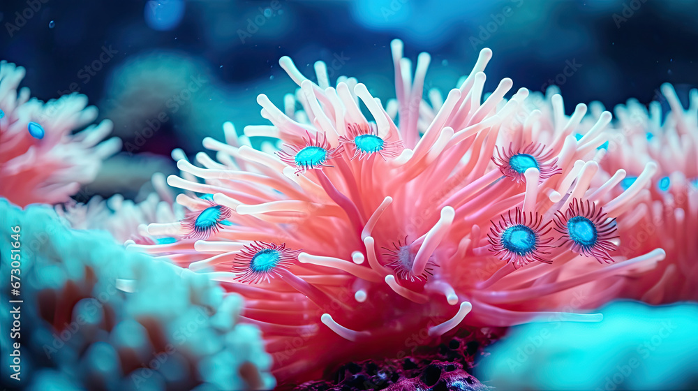 The soft coral diversity in the Pacific ocean, Underwater coral flowers