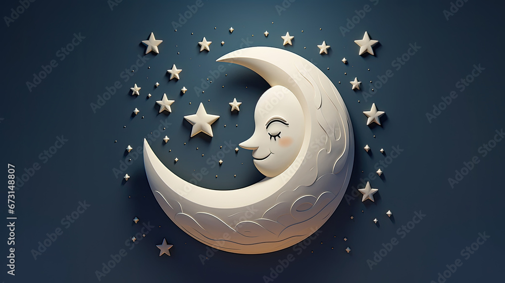 cute moon and stars background