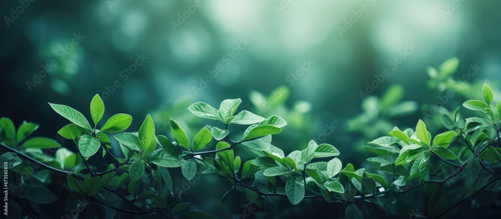 Park background image with dark green leaves