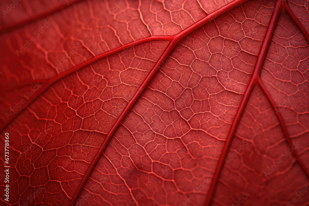 Close up red leave for background. red leaf macro