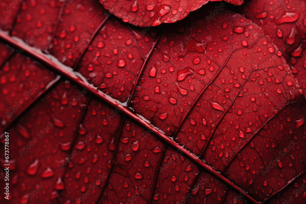 Close up red leave for background. red leaf macro