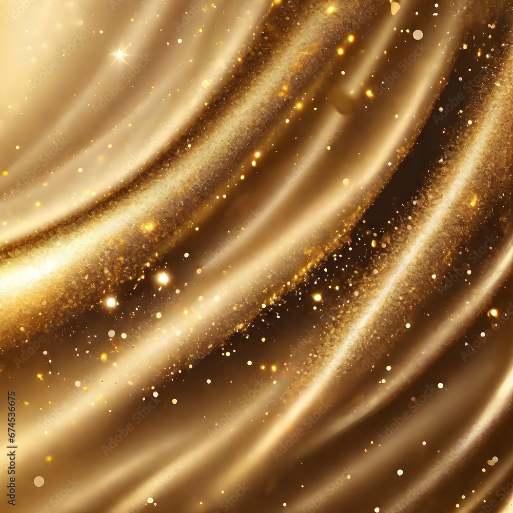 golden curtain with stars abstract background