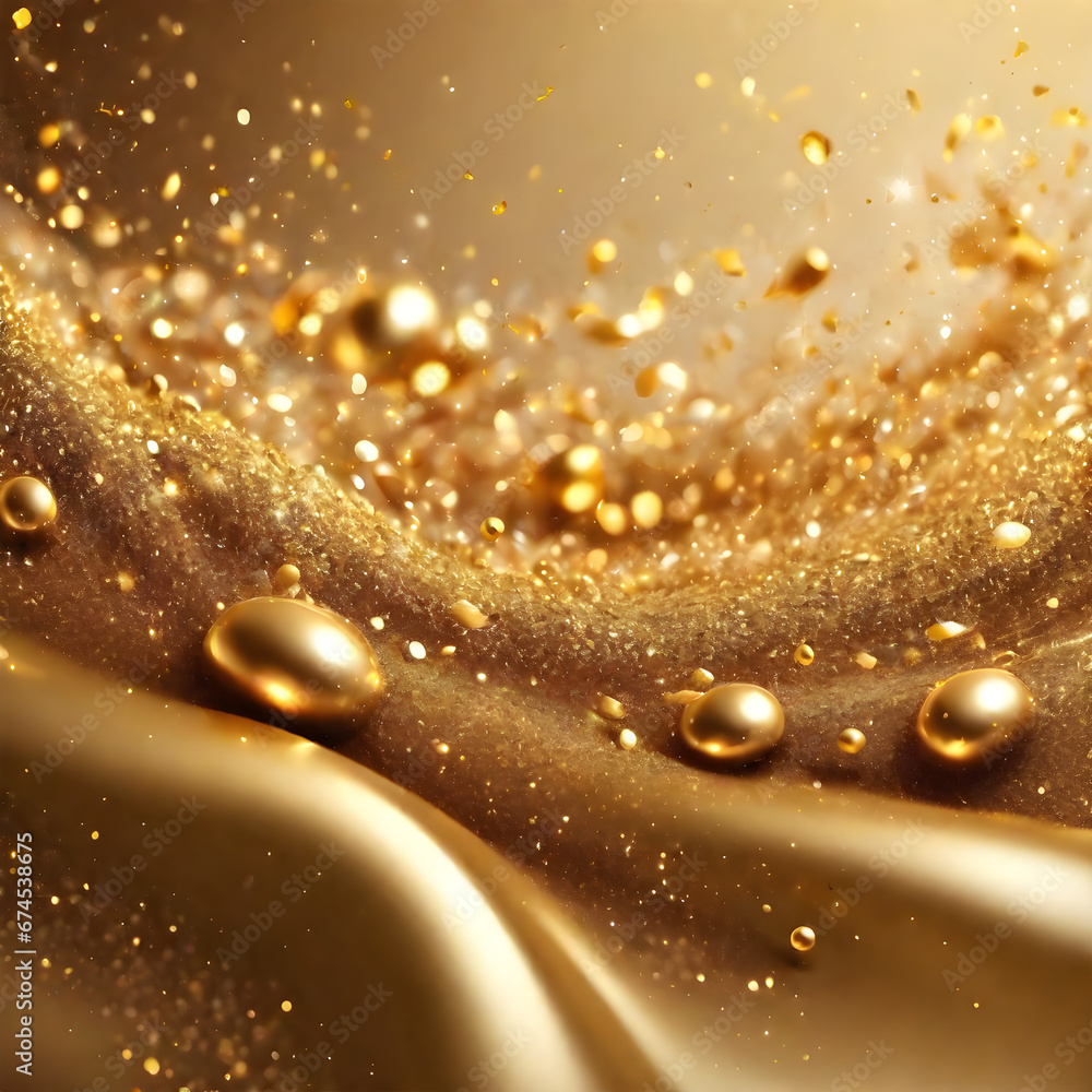 golden curtain with stars abstract background