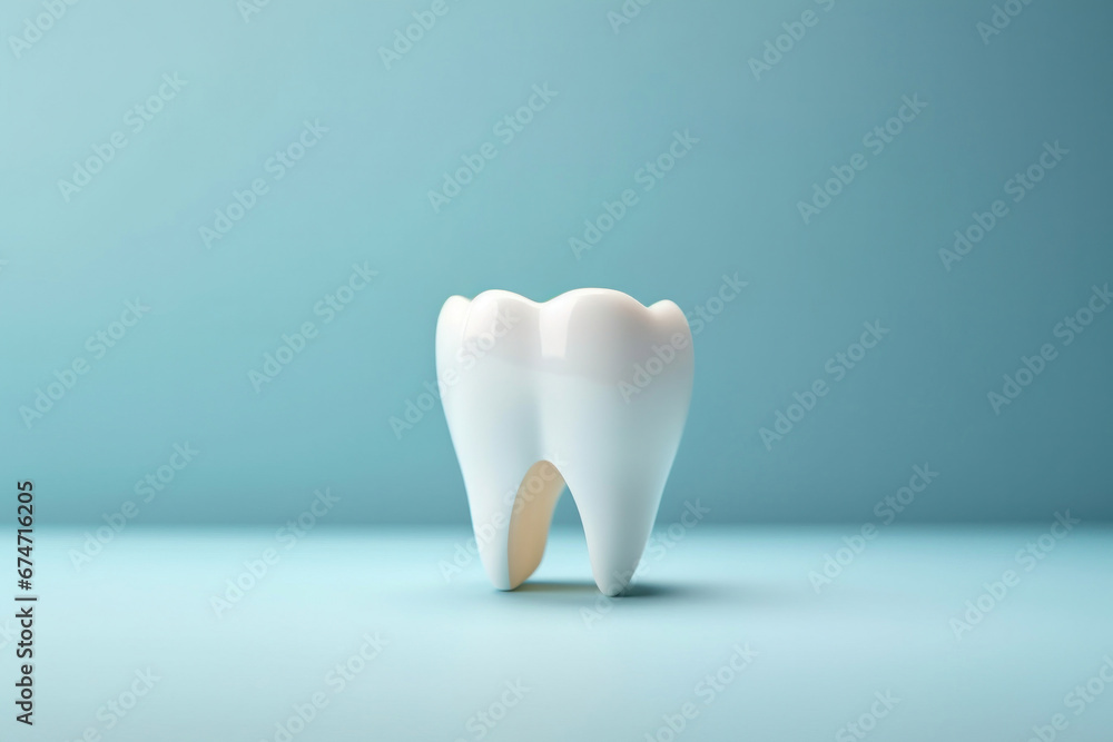 a healthy white tooth isolated on light background. dental care concept.