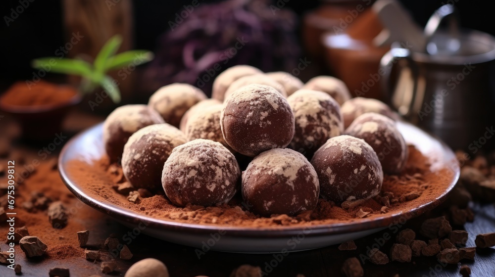 Tasty sweet chocolate truffles.