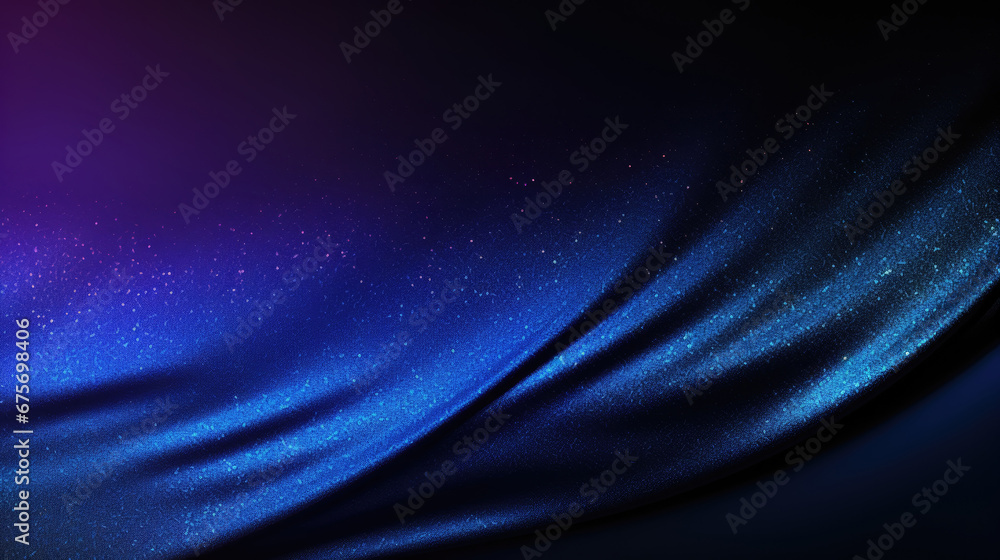 Abstract dark background. Silk satin fabric.violet blue color.Elegant background with space for design. Soft wavy folds. Abstract Background with 3D Wave Bright blue , Christmas, birthday, anniversary