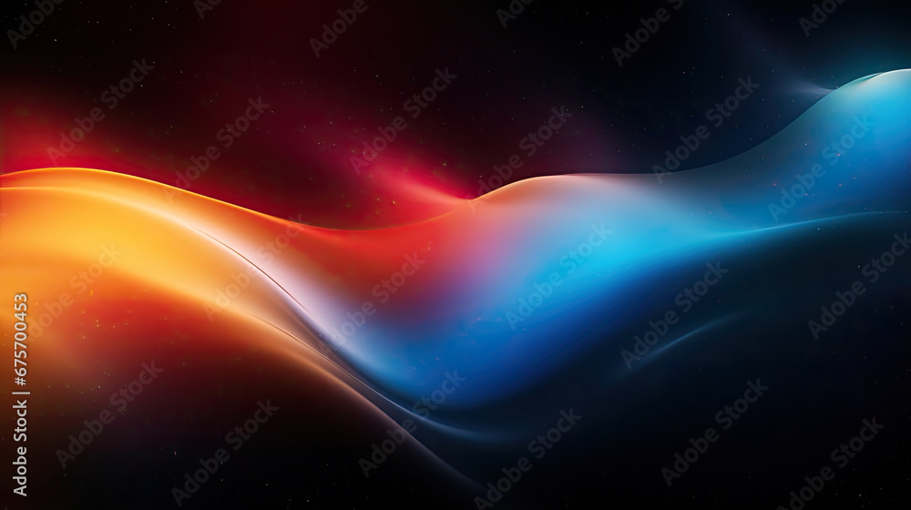 Abstract dark background. Silk satin fabric. orange blue. Elegant background with space for design. Soft wavy folds. Abstract Background with 3D Wave Bright blue , Christmas, birthday, anniversary