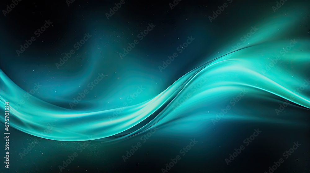 Abstract dark background. Silk satin fabric.teal green. Elegant background with space for design. Soft wavy folds. Abstract Background with 3D Wave Bright teal , Christmas, birthday, anniversary