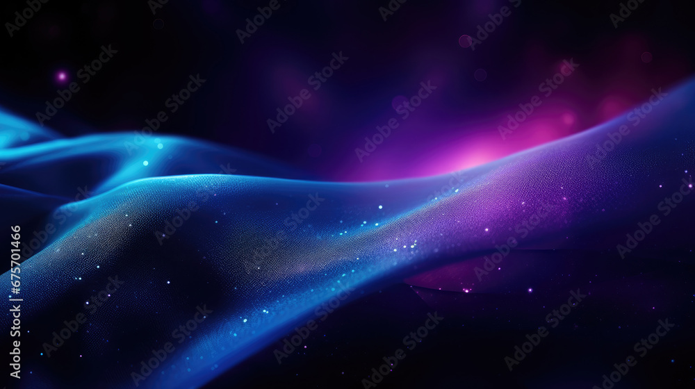 Abstract dark background. Silk satin fabric.pink blue purple. Elegant background with space for design. Soft wavy folds. Abstract Background with 3D Wave Bright blue , Christmas, birthday, anniversary