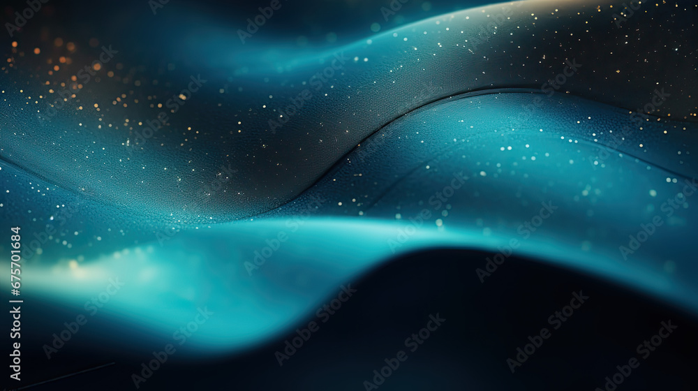 Abstract dark background. Silk satin fabric..light teal blue .Elegant background with space for design. Soft wavy folds. Abstract Background with 3D Wave Bright blue ,Christmas, birthday, anniversary