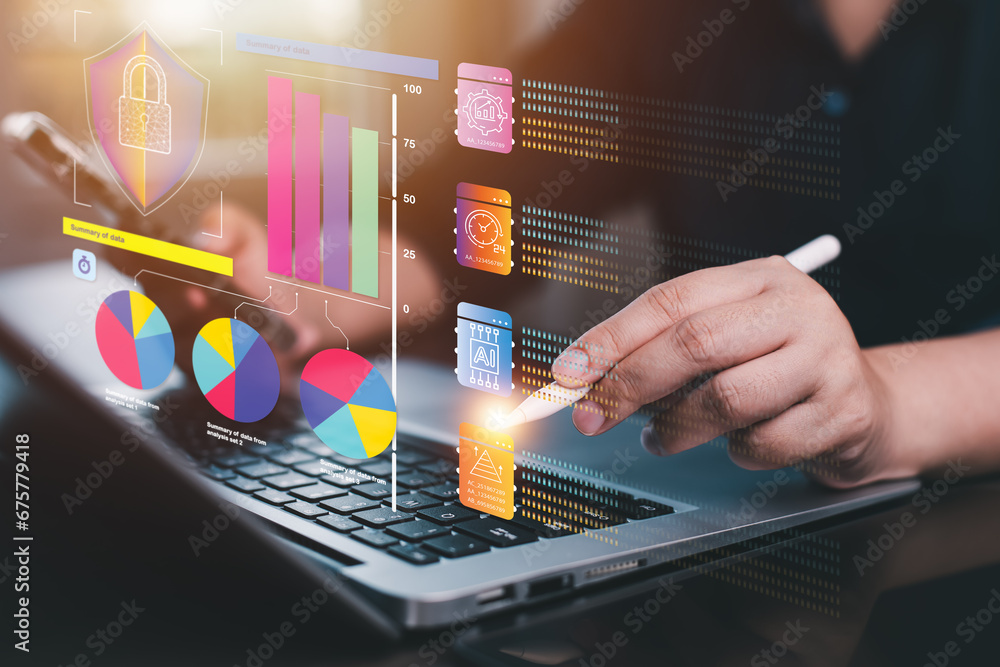 Analytics and Data Management Systems. Business Analytics and Data Management Systems to make reports with KPI  and metrics connected to the database for technology finance