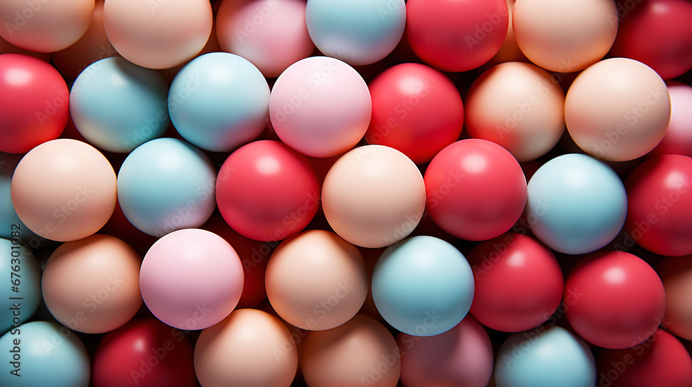 Pastel colored balls background. Abstract cute backdrop. Generative AI