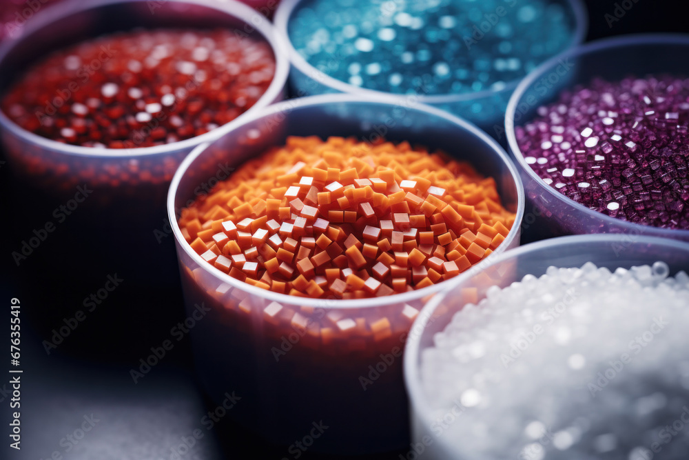 Chemical granules for industrial plastic production. plastic resin.