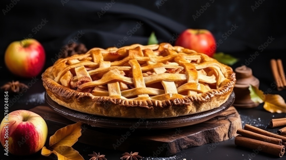 Tasty hot apple pie