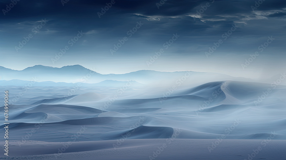 mountains in the fog, clouds over the mountains, desert fog background