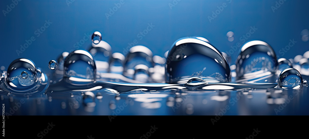 drops of water, drops of water on a glass,Blue water in nature showcases liquid essence, clean droplets, invigorating aqua purity, and creates a soothing, refreshing atmosphere for any project