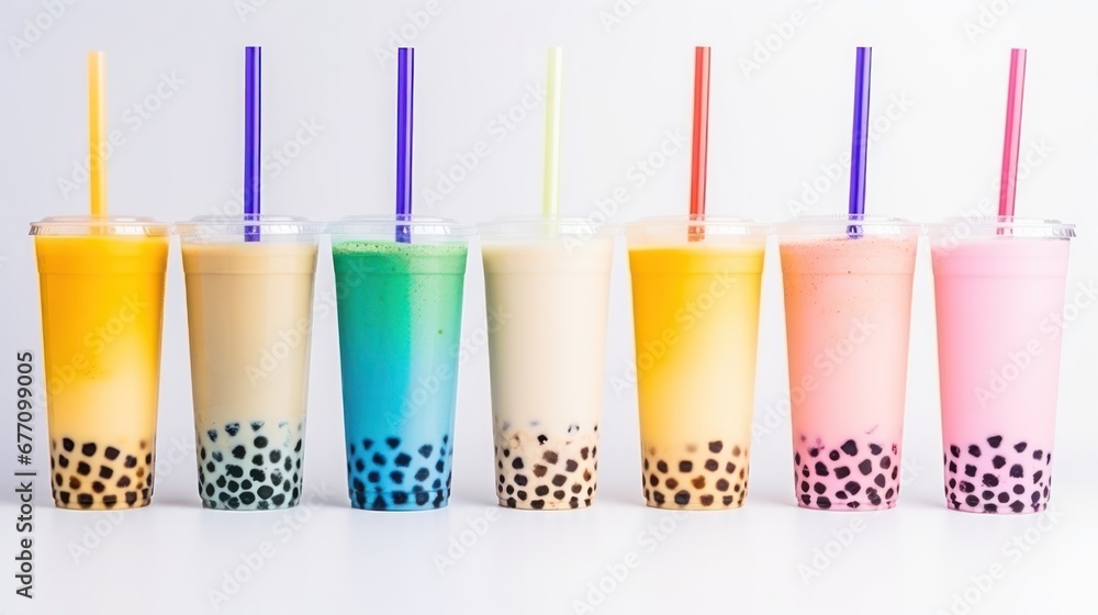 colorful bubble tea